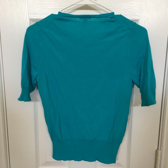 Ann Taylor Teal Short-Sleeve Sweater - Picture 2 of 5